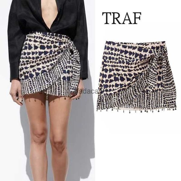 traf skirts for women 2023 vintage print wrap mini skirt female clothing korean fashion irregular tassel short skirts summer l230621, Black
traf skirts for women 2023 vintage print wrap mini skirt female clothing korean fashion irregular tassel short skirts summer l230621, Black