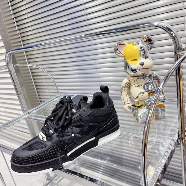 designer shoes casual shoes genuine leather sneaker rubber platform shoe lace-up skate sneakers with box size39-44, Black
designer shoes casual shoes genuine leather sneaker rubber platform shoe lace-up skate sneakers with box size39-44, Black