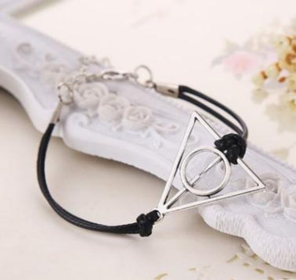 bangle zrm 20pcs/lot wholesale fashion jewelry antique charm potter deathly hallows leather cord bracelet for men and women, Black
bangle zrm 20pcs/lot wholesale fashion jewelry antique charm potter deathly hallows leather cord bracelet for men and women, Black