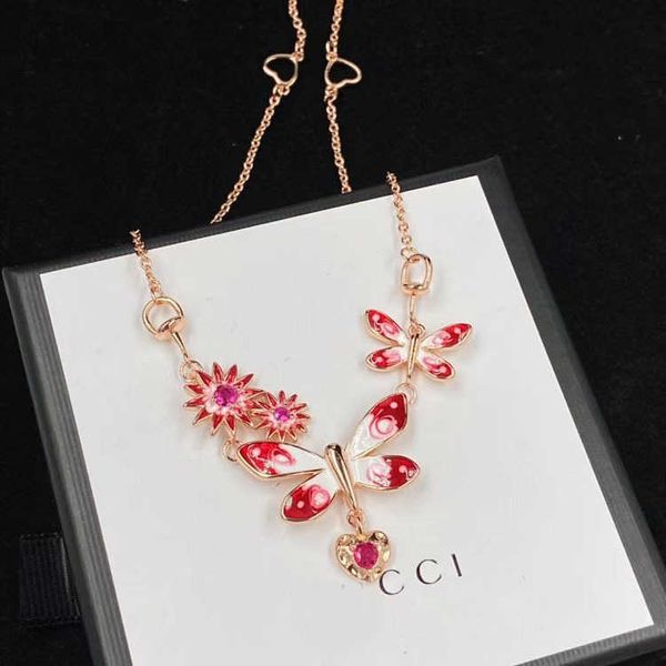 love flower butterfly drop glue o-shaped necklace brass red and white advanced sense fashion versatile sweater chain, Silver
love flower butterfly drop glue o-shaped necklace brass red and white advanced sense fashion versatile sweater chain, Silver