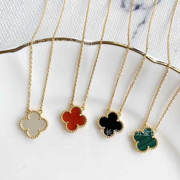 van clover necklace south korea lucky fourleaf clover necklace stainless steel pendant with diamond mesh red collar chain jewelry womens sim, Silver
van clover necklace south korea lucky fourleaf clover necklace stainless steel pendant with diamond mesh red collar chain jewelry womens sim, Silver