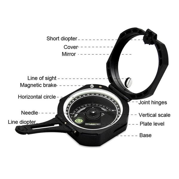 dresses professional geological compass handheld lightweight outdoor survival military compass for measuring slope distance, Black;gray
dresses professional geological compass handheld lightweight outdoor survival military compass for measuring slope distance, Black;gray