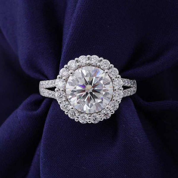 14k white gold ring luxury design fine jewelry ring lotus shape round brilliant cut moissanite ring, Silver
14k white gold ring luxury design fine jewelry ring lotus shape round brilliant cut moissanite ring, Silver