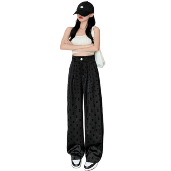 women's new wide leg pants flocking high waist drop casual straight tube floor dragging pants temperament women's pants black, Black;white
women's new wide leg pants flocking high waist drop casual straight tube floor dragging pants temperament women's pants black, Black;white