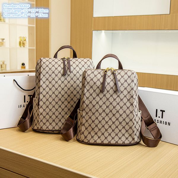 Factory wholesale ladies shoulder bag large-capacity thick printed leather travel backpack simple Joker Plaid handbag double zipper anti-theft fashion backpacks, Grey-9446#-small
Factory wholesale ladies shoulder bag large-capacity thick printed leather travel backpack simple Joker Plaid handbag double zipper anti-theft fashion backpacks, Grey-9446#-small