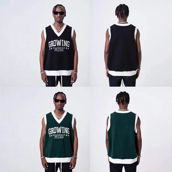streetwear letter knitted vest sleeveless v neck pullover sweaters oversized men's clothes
streetwear letter knitted vest sleeveless v neck pullover sweaters oversized men's clothes
