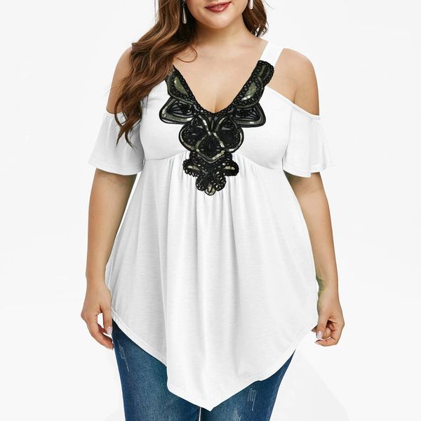 women's plus size tshirt bohemia style short sleeve blouse women casual vneck lace pullover summer loose allmatch streetwear tees a40, Black
women's plus size tshirt bohemia style short sleeve blouse women casual vneck lace pullover summer loose allmatch streetwear tees a40, Black