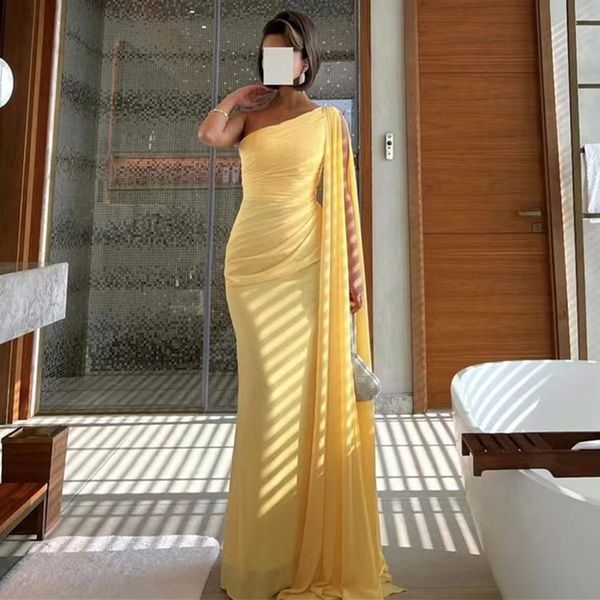 yellow chiffon prom dresses one shoulder flutters evening party gowns ruched long sheath formal, Black
yellow chiffon prom dresses one shoulder flutters evening party gowns ruched long sheath formal, Black