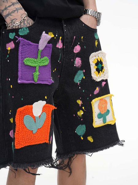 men's jeans shorts pathches flower men vibe style baggy streetwear cargo pants y2k for 230625, Blue
men's jeans shorts pathches flower men vibe style baggy streetwear cargo pants y2k for 230625, Blue