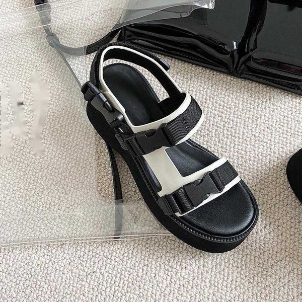 sandals summer platforma 6cm thick heels with buckles high street gothic sandles women wedges shoes casual for, Black
sandals summer platforma 6cm thick heels with buckles high street gothic sandles women wedges shoes casual for, Black