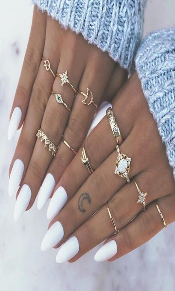 vintage star opal crystal finger band rings set 13pcs bohemian gold moon crown knuckle ring women beach wedding party jewelry acce3397030, Silver
vintage star opal crystal finger band rings set 13pcs bohemian gold moon crown knuckle ring women beach wedding party jewelry acce3397030, Silver