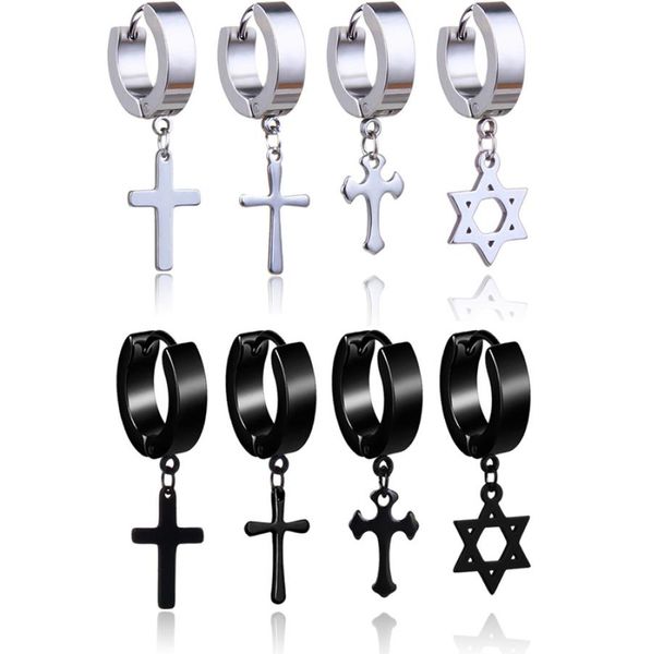 hypoallergenic stainless steel cross star dangle earrings men punk fake piercing clip on hoop earrings for women fashion jewelry g7379143, Silver
hypoallergenic stainless steel cross star dangle earrings men punk fake piercing clip on hoop earrings for women fashion jewelry g7379143, Silver
