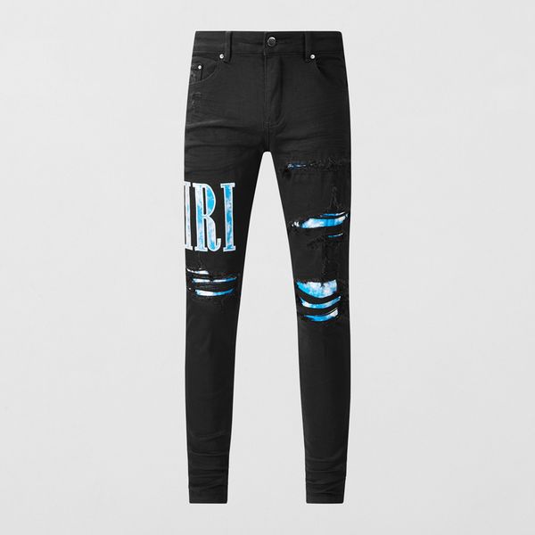 men's jeans street fashion men black elastic stretch skinny fit hole ripped brand patch designer hip hop pencil pants hombre 230625, Blue
men's jeans street fashion men black elastic stretch skinny fit hole ripped brand patch designer hip hop pencil pants hombre 230625, Blue