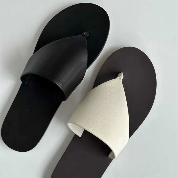 the row pure the * row comfortable pinch toe round head leather herringbone slippers open toe casual versatile outwear sandals female, Black
the row pure the * row comfortable pinch toe round head leather herringbone slippers open toe casual versatile outwear sandals female, Black