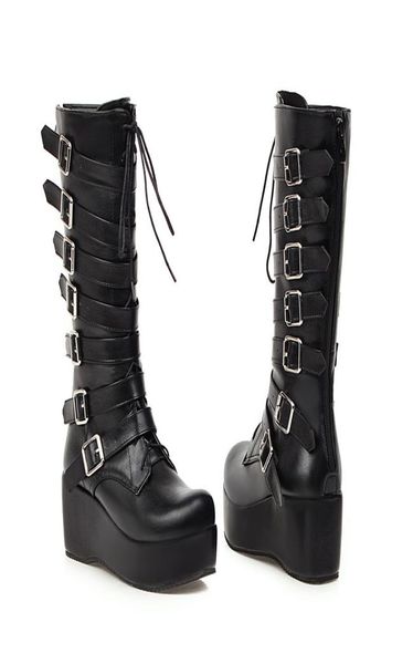 ymechic winter gothic punk womens platform boots black buckle strap lace up creeper wedges shoes mid calf military combat boots2747472
ymechic winter gothic punk womens platform boots black buckle strap lace up creeper wedges shoes mid calf military combat boots2747472