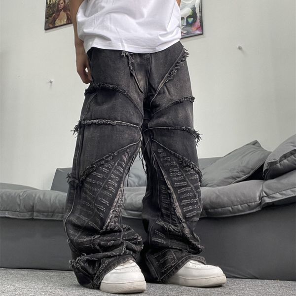 men's jeans 2023 cyber y2k streetwear black baggy stacked pants men clothing straight loose punk old denim trousers vetements homme 230, Blue
men's jeans 2023 cyber y2k streetwear black baggy stacked pants men clothing straight loose punk old denim trousers vetements homme 230, Blue