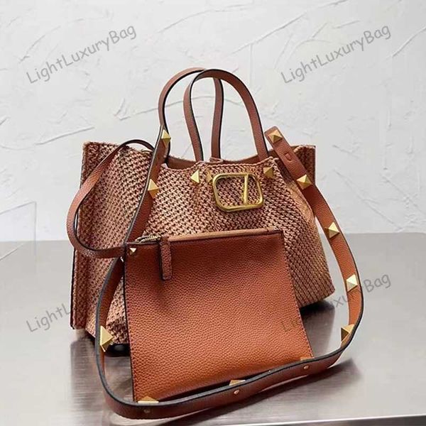 designer v straw bags brown rivet shoulder crossbody bag fashion summer beach bags women leather crochet luxury handbags tote classic female
designer v straw bags brown rivet shoulder crossbody bag fashion summer beach bags women leather crochet luxury handbags tote classic female