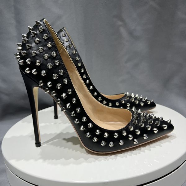 2022 all spikes rivets women pumps pointed toe super high heels party nightclub fashion shoes size 42 43 44 45, Black
2022 all spikes rivets women pumps pointed toe super high heels party nightclub fashion shoes size 42 43 44 45, Black