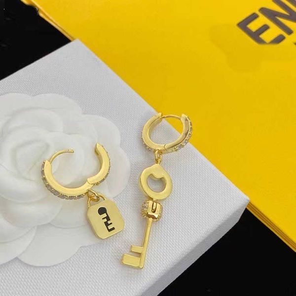 asymmetric key f letter rhinestone small design versatile silver needle earrings female, Golden
asymmetric key f letter rhinestone small design versatile silver needle earrings female, Golden