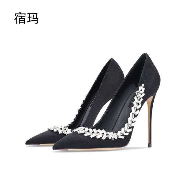 2023 new suede black crystal women pumps pointed toe rhinestone high heels fashion stiletto luxury party women heels shoes 10cm
2023 new suede black crystal women pumps pointed toe rhinestone high heels fashion stiletto luxury party women heels shoes 10cm