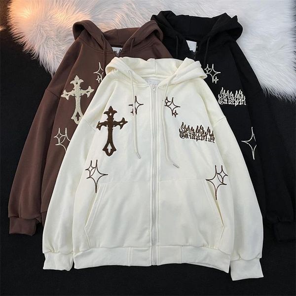 23ss designer sweater cardigan hooded sweatshirt men's embroidered cross fire coat spring and autumn american hip hop couple loose retr, Black
23ss designer sweater cardigan hooded sweatshirt men's embroidered cross fire coat spring and autumn american hip hop couple loose retr, Black