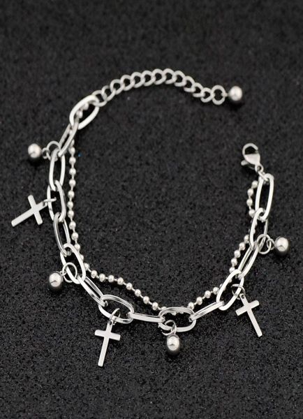 gothic hip hop metal cross pendant charm stainless steel bracelet for women female beads 2 layering linked chain bracelets cool je6582955, Golden;silver
gothic hip hop metal cross pendant charm stainless steel bracelet for women female beads 2 layering linked chain bracelets cool je6582955, Golden;silver