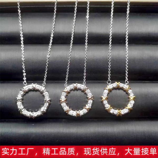 internet celebrity tiffayffay fashion circle necklace women's tiffaytanium steel rose gold light luxury style dual color x-shaped diamo, Black
internet celebrity tiffayffay fashion circle necklace women's tiffaytanium steel rose gold light luxury style dual color x-shaped diamo, Black
