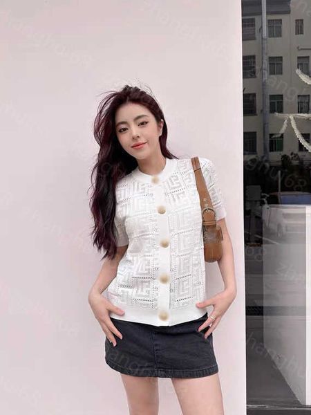 23ss womens knits womens designer clothing spring and summer new hollowed out classic logo pattern short sleeve cardigan womens clothes, White
23ss womens knits womens designer clothing spring and summer new hollowed out classic logo pattern short sleeve cardigan womens clothes, White