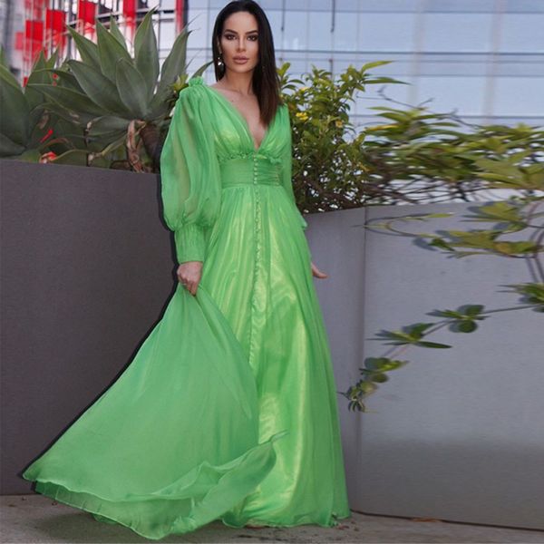 glamorous green v neck long sleeve prom dresses front slit ruffles ladies formal evening party gown a line chiffon maxi dress, Black
glamorous green v neck long sleeve prom dresses front slit ruffles ladies formal evening party gown a line chiffon maxi dress, Black