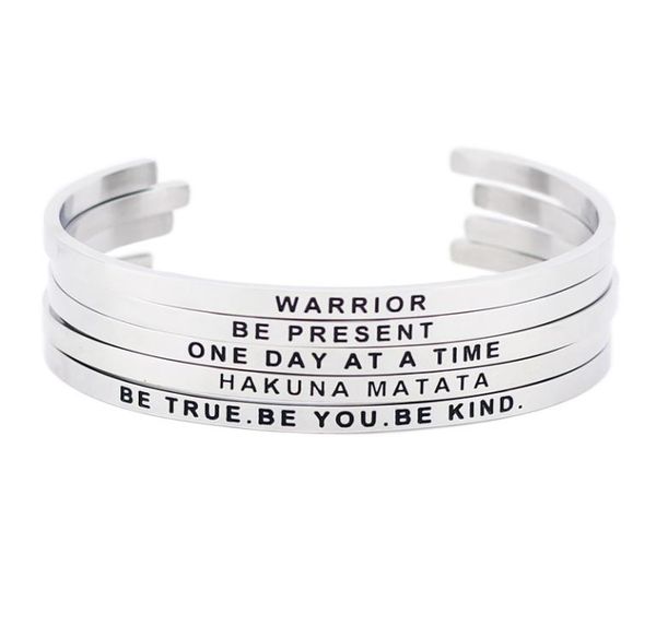 new style stainless steel engraved positive inspirational quote cuff bracelet mantra bangle bracelet for women gift silver9450755, Black
new style stainless steel engraved positive inspirational quote cuff bracelet mantra bangle bracelet for women gift silver9450755, Black