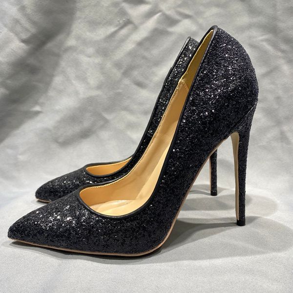 sequined cloth women pumps high heels light stiletto pumps wedding slip on customizable heel shoes woman, Black
sequined cloth women pumps high heels light stiletto pumps wedding slip on customizable heel shoes woman, Black