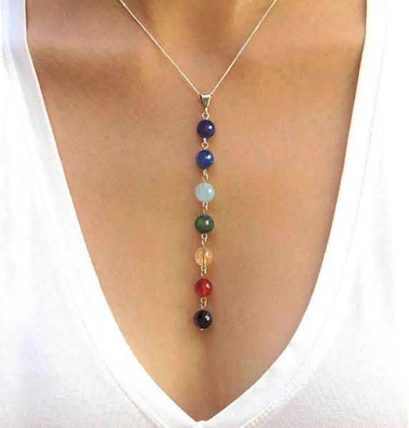 7 chakra gem stone beads pendant necklace women yoga reiki healing balancing maxi necklaces charms bijoux femme jewelry2047334, Silver
7 chakra gem stone beads pendant necklace women yoga reiki healing balancing maxi necklaces charms bijoux femme jewelry2047334, Silver
