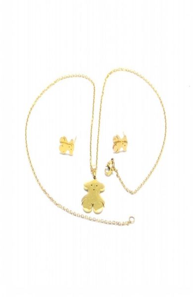 selling titanium steel bear a variety of three piece earrings pendant simple lady necklace trinket9854524, Silver
selling titanium steel bear a variety of three piece earrings pendant simple lady necklace trinket9854524, Silver