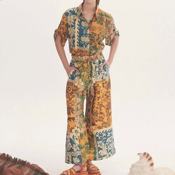 designer two piece set printed casual versatile loose linen short sleeve shirt with high waist pants set 7, White
designer two piece set printed casual versatile loose linen short sleeve shirt with high waist pants set 7, White