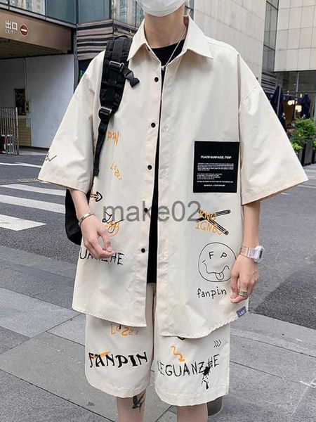 men's casual shirts gmiixder graffiti shirt set men summer fashion short sleeve shorts sport casual trend korean high street handsome 2, White;black
men's casual shirts gmiixder graffiti shirt set men summer fashion short sleeve shorts sport casual trend korean high street handsome 2, White;black