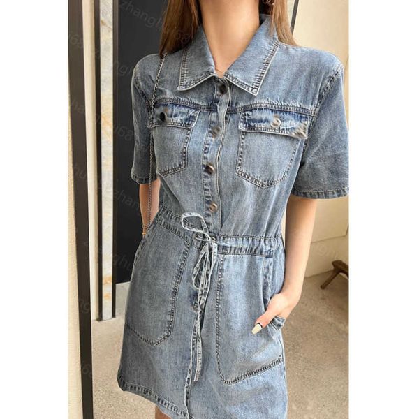 23ss womens designer clothing summer dresses women dress short-sleeved denim dress with pocket pocket womens clothing a1, Black;gray
23ss womens designer clothing summer dresses women dress short-sleeved denim dress with pocket pocket womens clothing a1, Black;gray