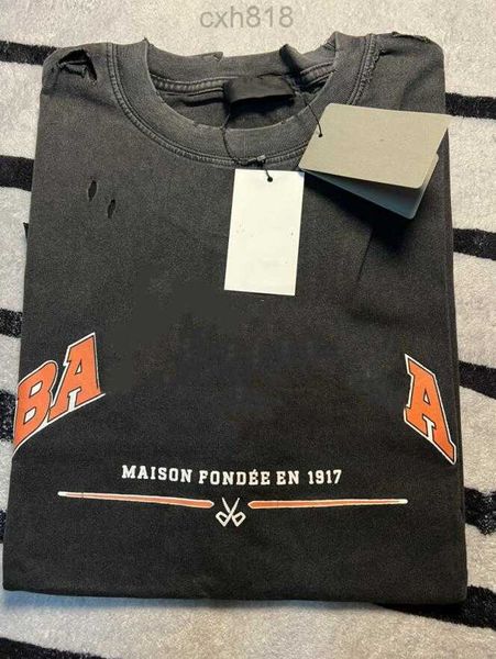 22ss summer designer men's t-shirts ripped womens retro white black business letter shirts sizes xs
22ss summer designer men's t-shirts ripped womens retro white black business letter shirts sizes xs