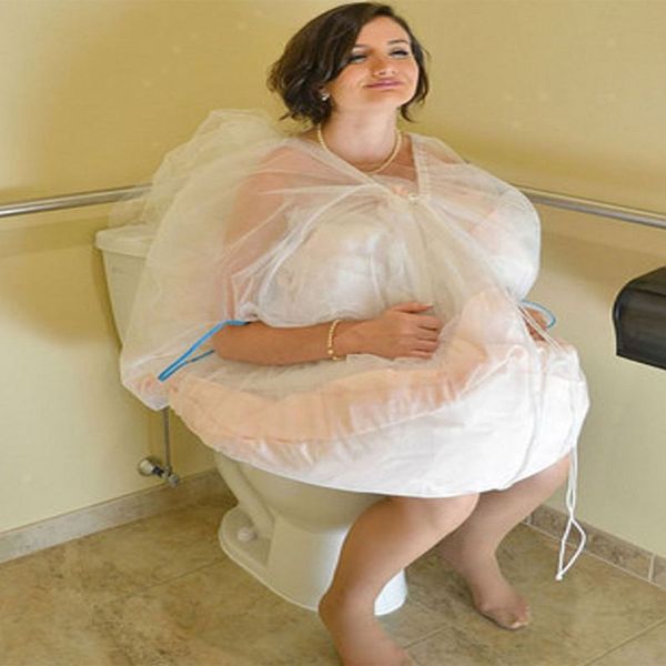 bridal petticoat gather skirt slip toilet save wedding dress from water, White
bridal petticoat gather skirt slip toilet save wedding dress from water, White