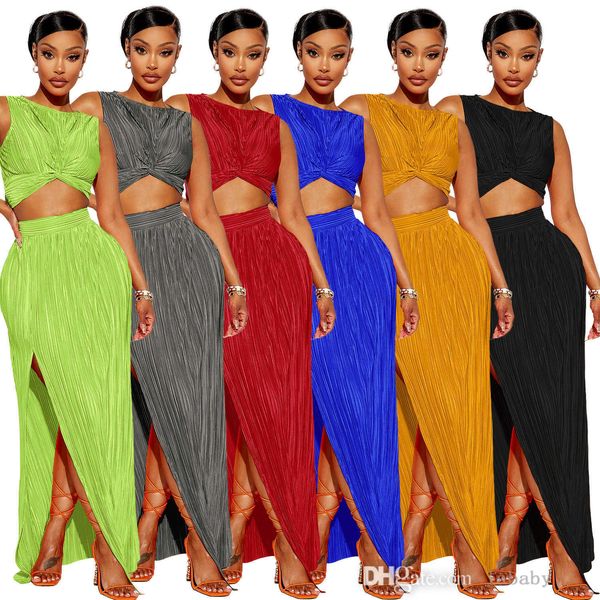 2023 two 2 piece dress set womens street pleated clothes draped hem tank and bodycon midi maxi high side split skirt sets, White
2023 two 2 piece dress set womens street pleated clothes draped hem tank and bodycon midi maxi high side split skirt sets, White