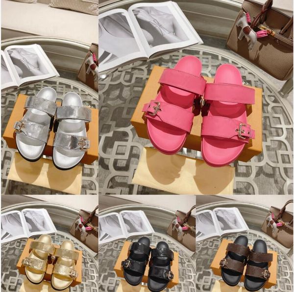 leather slippers designer slides womens sandals bom dia flat mule 1a3r5m cool effortlessly stylish slides 2 straps with adjusted gold buckle, Black
leather slippers designer slides womens sandals bom dia flat mule 1a3r5m cool effortlessly stylish slides 2 straps with adjusted gold buckle, Black