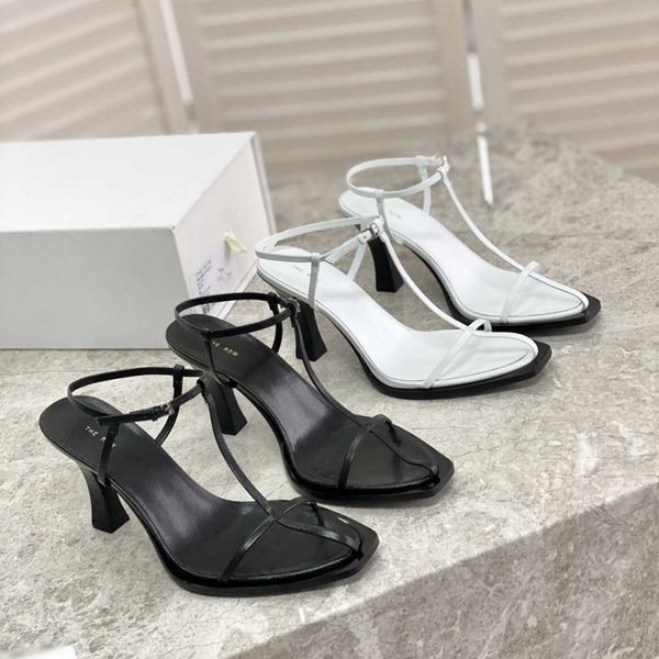 the row the row's new full leather one line high heel sandals with thin strip front and back hollow fashionable women's sandals, Black
the row the row's new full leather one line high heel sandals with thin strip front and back hollow fashionable women's sandals, Black