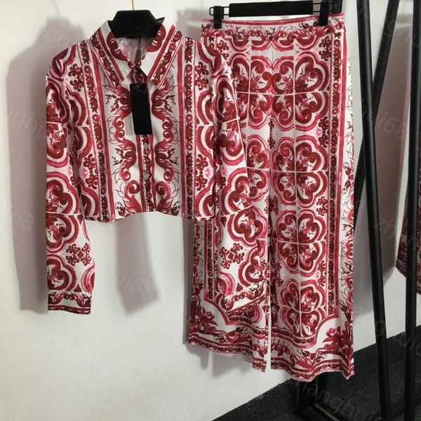 23ss womens designer clothing shirt suit women pants sets vintage print short long sleeve shirt wide leg pants set women clothes a1, White
23ss womens designer clothing shirt suit women pants sets vintage print short long sleeve shirt wide leg pants set women clothes a1, White