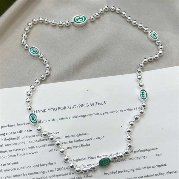 2023 gujia green enamel round beads sterling silver necklace made of old and versatile style sweater chain gift
2023 gujia green enamel round beads sterling silver necklace made of old and versatile style sweater chain gift