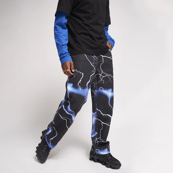 men's jeans vibe style lightning print tie dye men straight trousers hiphop vintage harajuku denim pants high street 230625, Blue
men's jeans vibe style lightning print tie dye men straight trousers hiphop vintage harajuku denim pants high street 230625, Blue