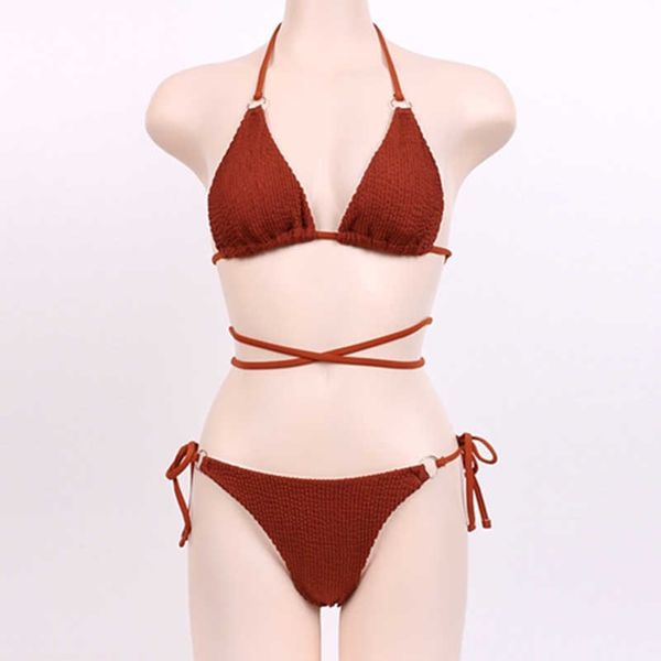 new bikini three point black swimwear women's split neck strap small chest swimwear, White;black
new bikini three point black swimwear women's split neck strap small chest swimwear, White;black