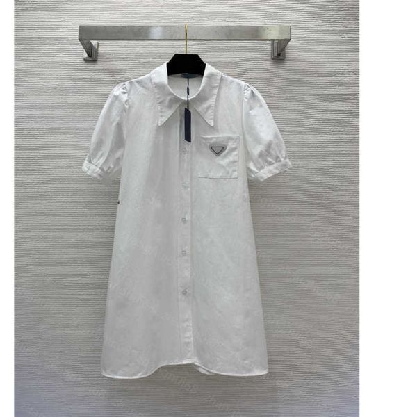 23ss women dress womens designer clothing summer dresses chest pocket metal triangle logo waist slimming buckle lapel bubble sleeve shirt dr, Black;gray
23ss women dress womens designer clothing summer dresses chest pocket metal triangle logo waist slimming buckle lapel bubble sleeve shirt dr, Black;gray