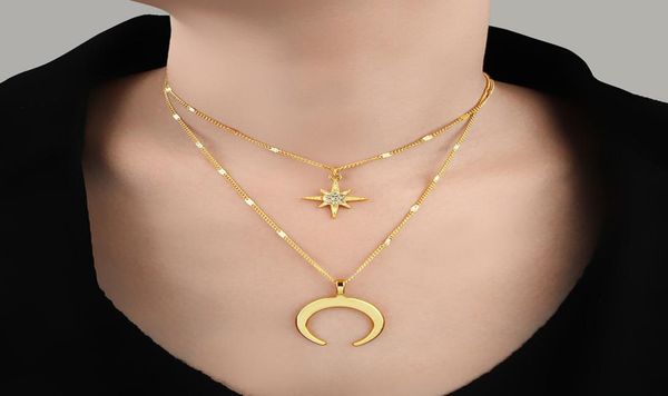 gold double horn layered chain necklace crystal star crescent moon pendant choker necklace for women bohemia boho jewelry4223972, Silver
gold double horn layered chain necklace crystal star crescent moon pendant choker necklace for women bohemia boho jewelry4223972, Silver
