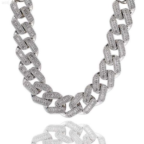 hip hop white gold cuban chain jewelry trapezoid shape cz diamond 17mm cuban link chain necklace, Silver
hip hop white gold cuban chain jewelry trapezoid shape cz diamond 17mm cuban link chain necklace, Silver