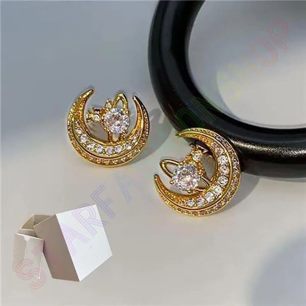 fashion stud earrings womens diamond moon saturn earrings luxury designer jewelry women diamond wedding gifts perfect high quality, Golden
fashion stud earrings womens diamond moon saturn earrings luxury designer jewelry women diamond wedding gifts perfect high quality, Golden