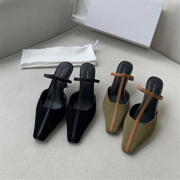 the row the new the * row high heel t-strap with genuine leather baotou sandals comfortable and versatile mueller slippers and sandals for w, Black
the row the new the * row high heel t-strap with genuine leather baotou sandals comfortable and versatile mueller slippers and sandals for w, Black